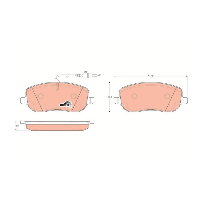 TRW COTEC Bremsbelagsatz, Scheibenbremse GDB1503