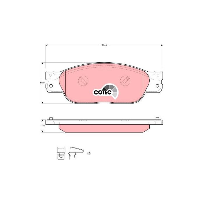 TRW COTEC Bremsbelagsatz, Scheibenbremse GDB1510