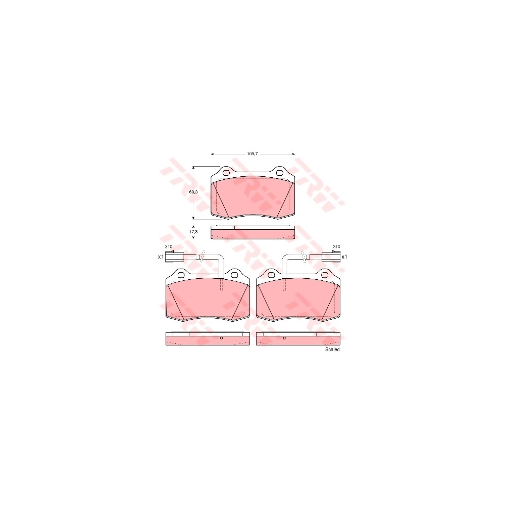 TRW Bremsbelagsatz, Scheibenbremse GDB1519