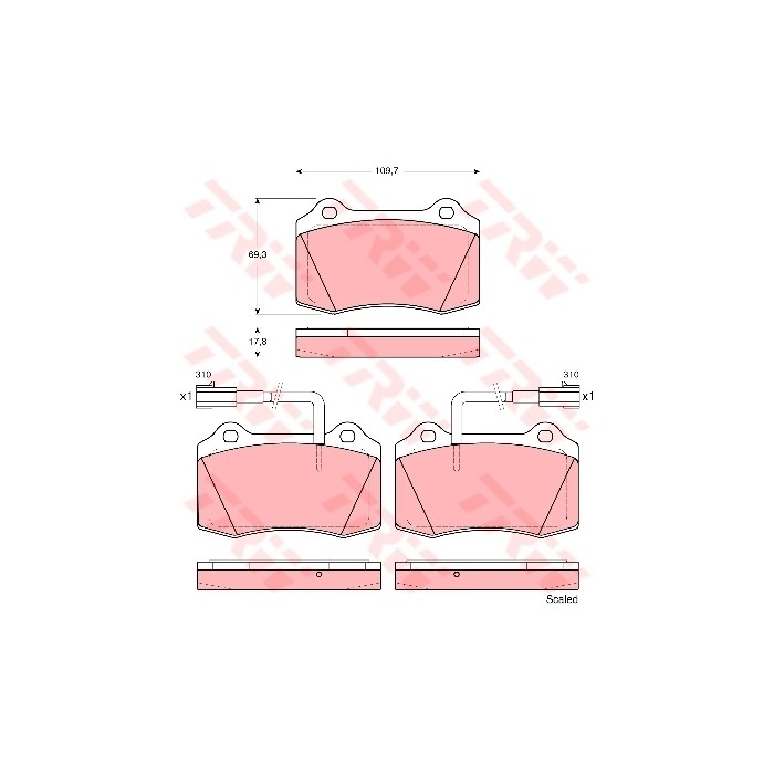 TRW Bremsbelagsatz, Scheibenbremse GDB1519
