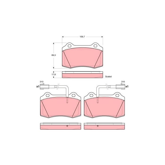 TRW Bremsbelagsatz, Scheibenbremse GDB1519