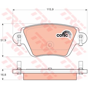 TRW COTEC Bremsbelagsatz, Scheibenbremse GDB1525