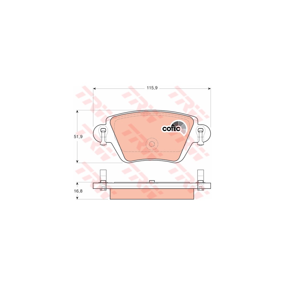 TRW COTEC Bremsbelagsatz, Scheibenbremse GDB1525