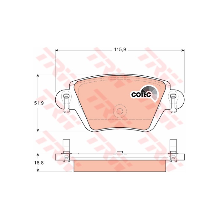 TRW COTEC Bremsbelagsatz, Scheibenbremse GDB1525