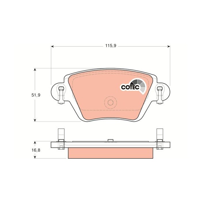 TRW COTEC Bremsbelagsatz, Scheibenbremse GDB1525
