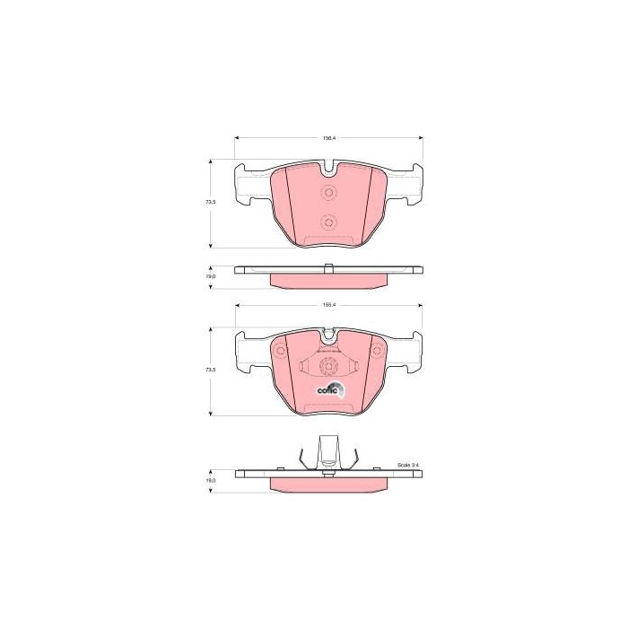 TRW COTEC Bremsbelagsatz, Scheibenbremse GDB1526