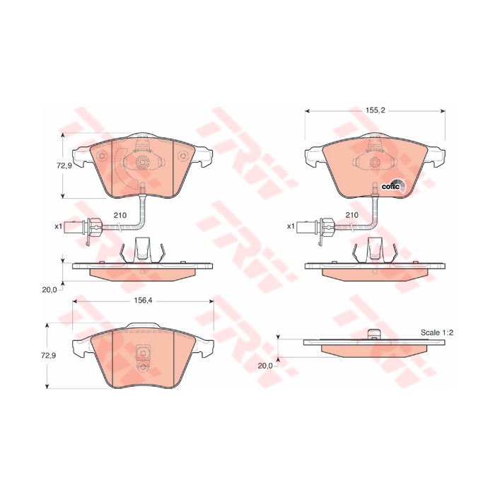 TRW COTEC Bremsbelagsatz, Scheibenbremse GDB1528