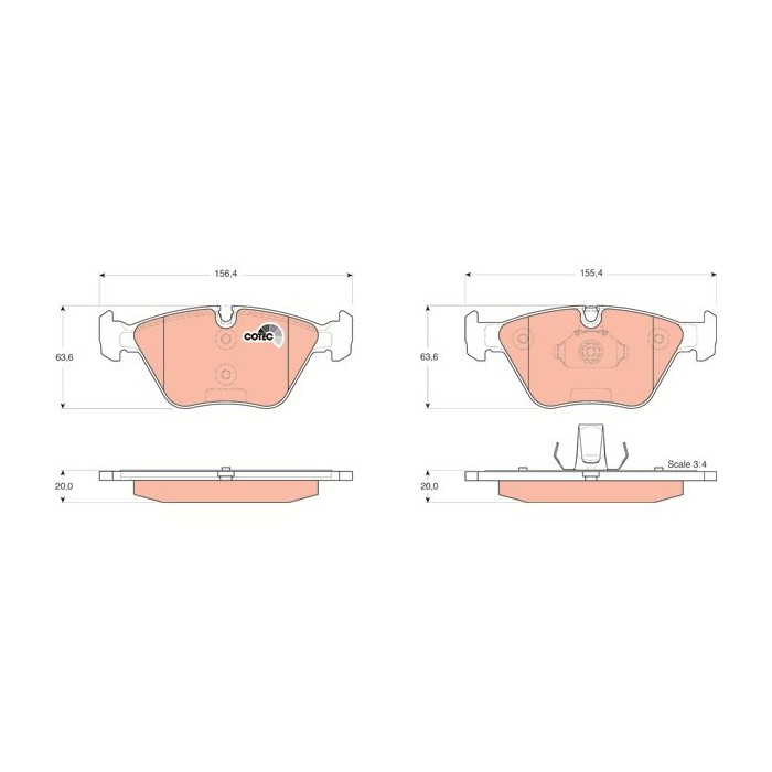 TRW COTEC Bremsbelagsatz, Scheibenbremse GDB1531