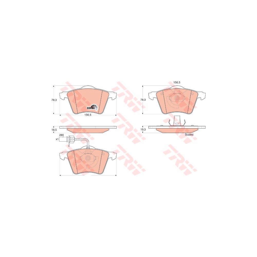 TRW COTEC Bremsbelagsatz, Scheibenbremse GDB1538