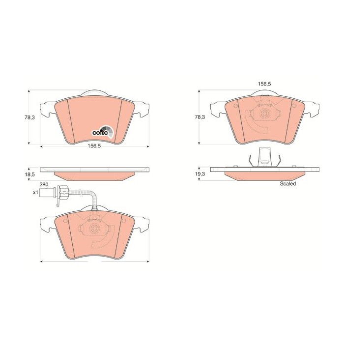 TRW COTEC Bremsbelagsatz, Scheibenbremse GDB1538