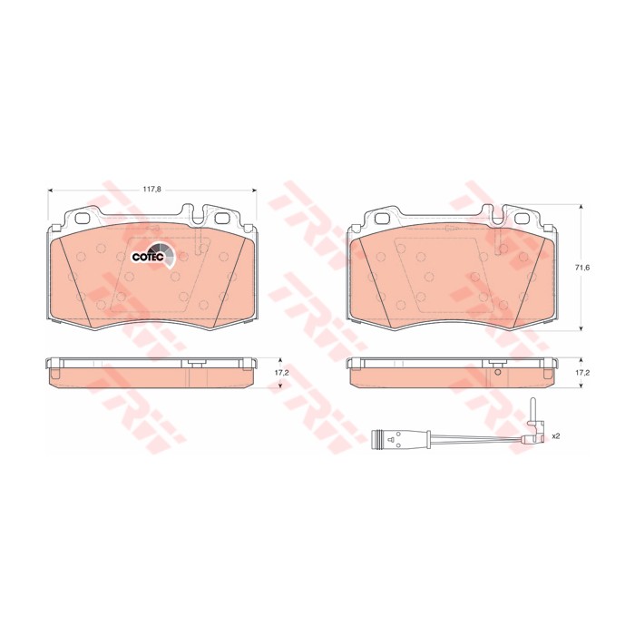 TRW COTEC Bremsbelagsatz, Scheibenbremse GDB1543