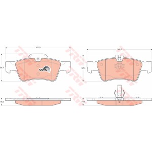TRW COTEC Bremsbelagsatz, Scheibenbremse GDB1546