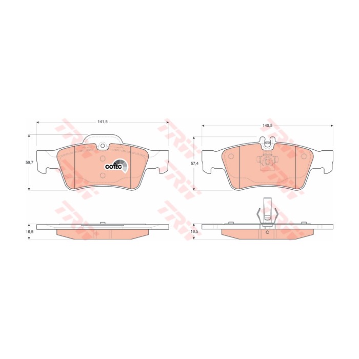 TRW COTEC Bremsbelagsatz, Scheibenbremse GDB1546
