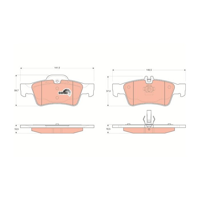 TRW COTEC Bremsbelagsatz, Scheibenbremse GDB1546