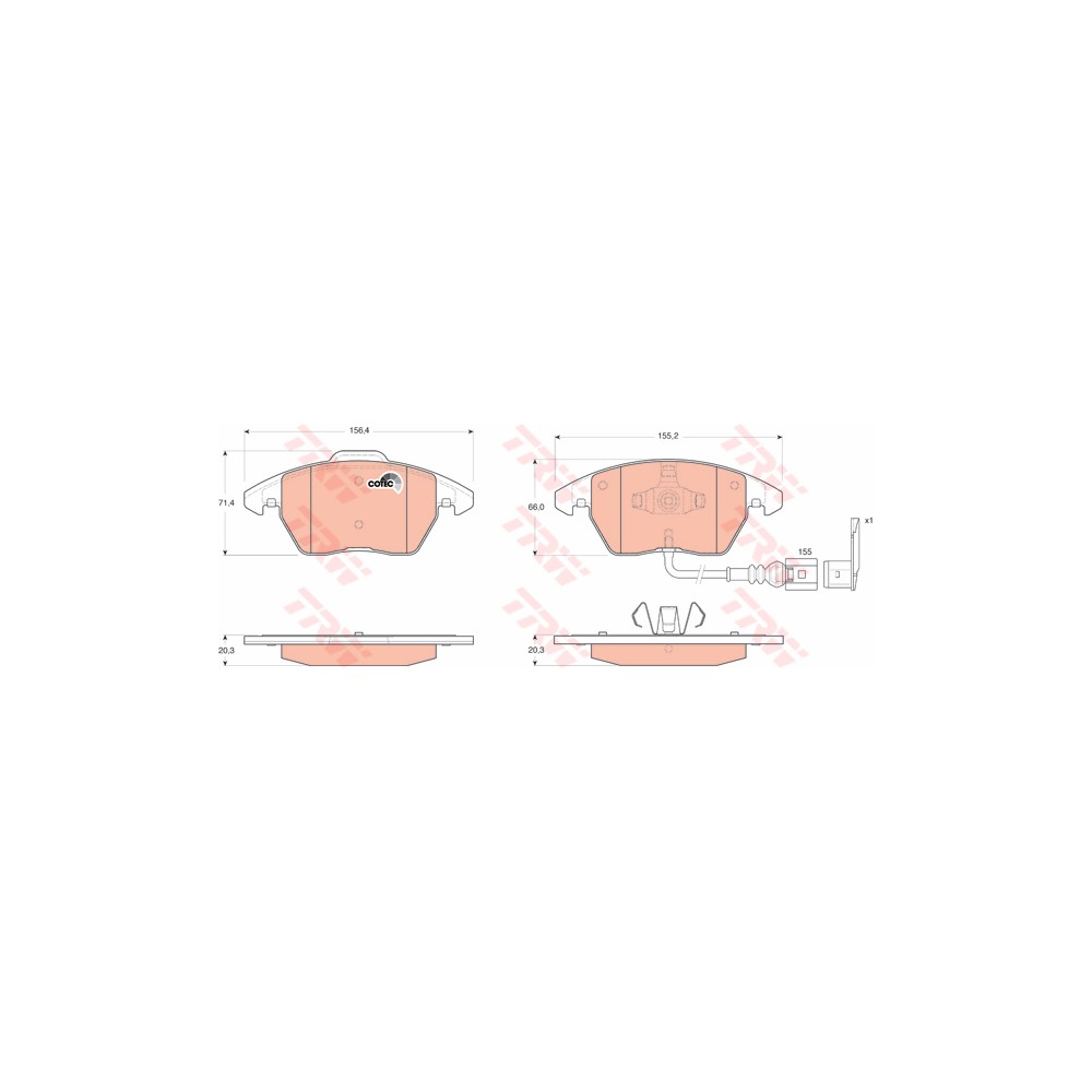 TRW COTEC Bremsbelagsatz, Scheibenbremse GDB1550