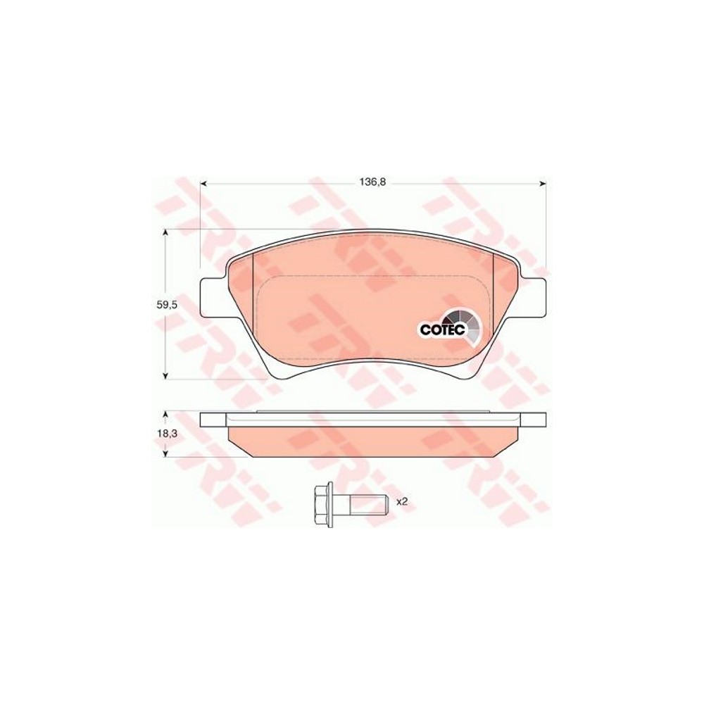 TRW COTEC Bremsbelagsatz, Scheibenbremse GDB1552