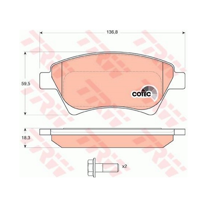 TRW COTEC Bremsbelagsatz, Scheibenbremse GDB1552