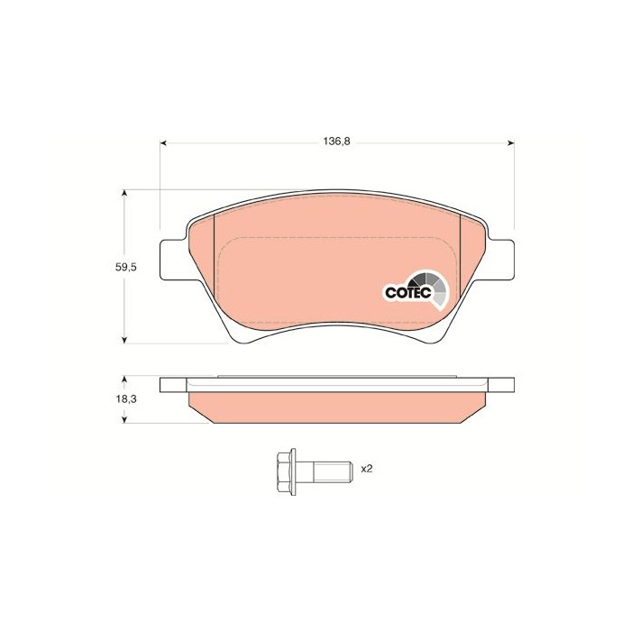 TRW COTEC Bremsbelagsatz, Scheibenbremse GDB1552