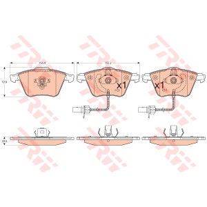 TRW COTEC Bremsbelagsatz, Scheibenbremse GDB1554
