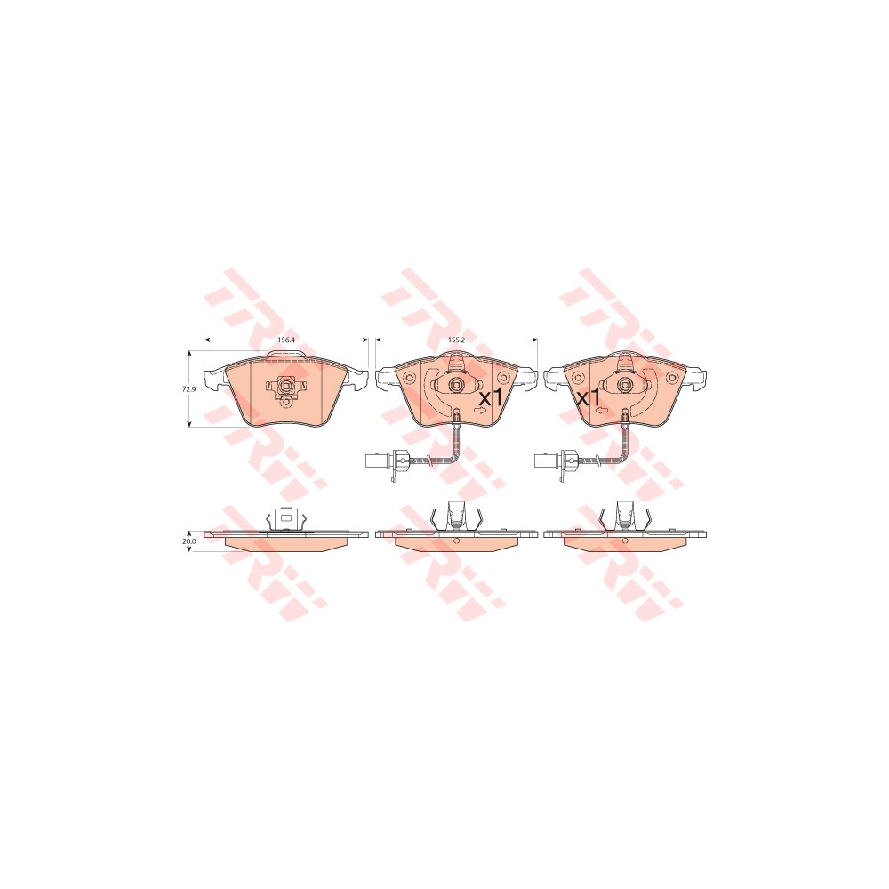 TRW COTEC Bremsbelagsatz, Scheibenbremse GDB1554