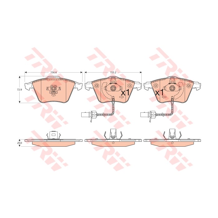 TRW COTEC Bremsbelagsatz, Scheibenbremse GDB1554