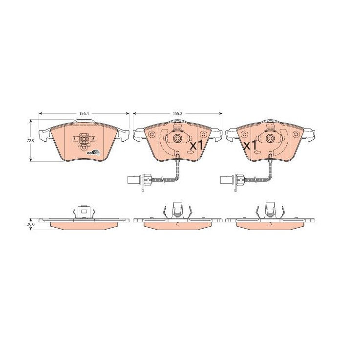 TRW COTEC Bremsbelagsatz, Scheibenbremse GDB1554