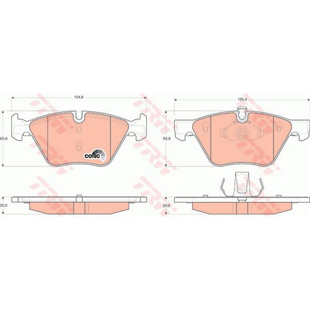 TRW COTEC Bremsbelagsatz, Scheibenbremse GDB1559