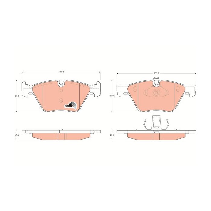 TRW COTEC Bremsbelagsatz, Scheibenbremse GDB1559