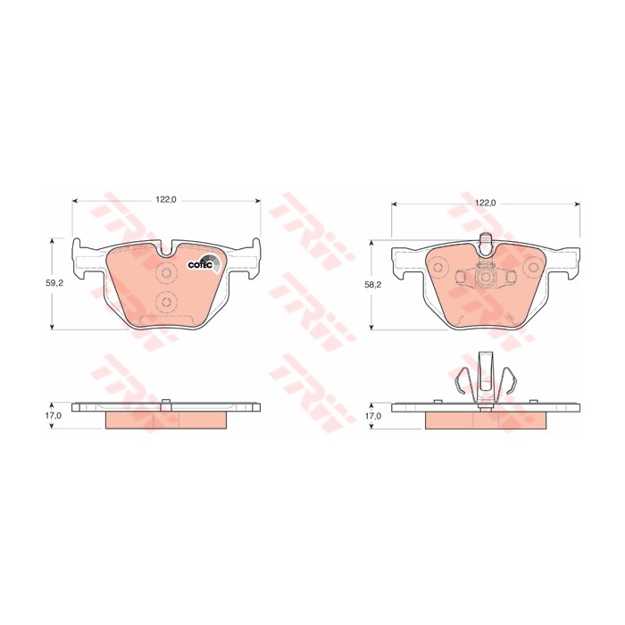TRW COTEC Bremsbelagsatz, Scheibenbremse GDB1560