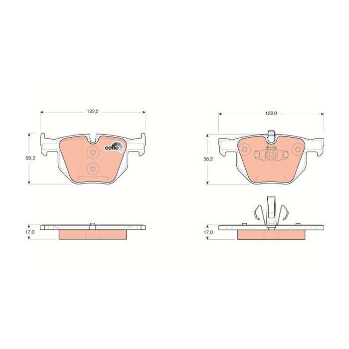 TRW COTEC Bremsbelagsatz, Scheibenbremse GDB1560