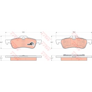 TRW COTEC Bremsbelagsatz, Scheibenbremse GDB1561