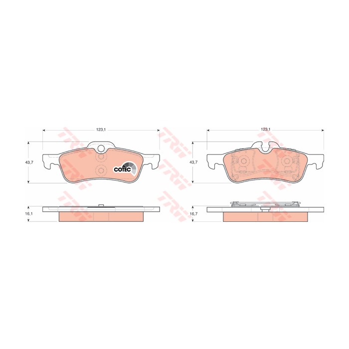 TRW COTEC Bremsbelagsatz, Scheibenbremse GDB1561