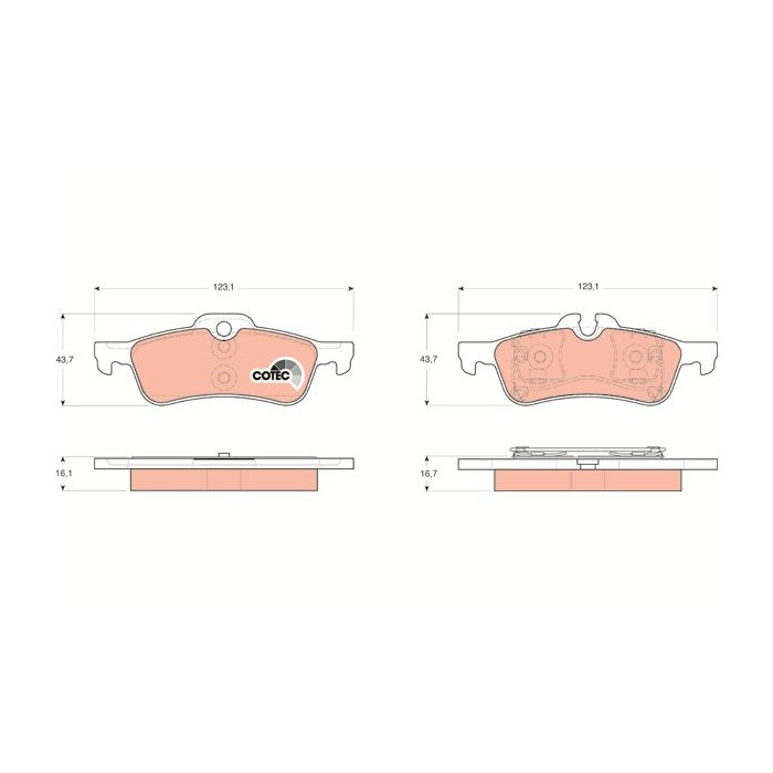 TRW COTEC Bremsbelagsatz, Scheibenbremse GDB1561