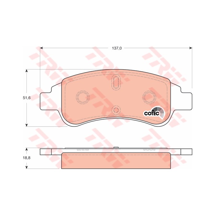 TRW COTEC Bremsbelagsatz, Scheibenbremse GDB1563