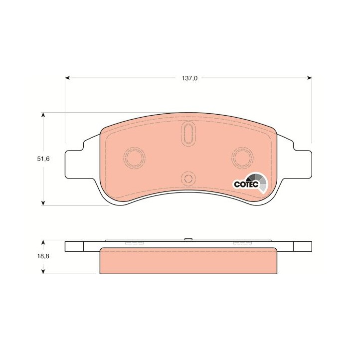 TRW COTEC Bremsbelagsatz, Scheibenbremse GDB1563