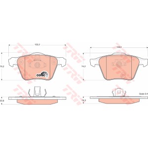 TRW COTEC Bremsbelagsatz, Scheibenbremse GDB1565