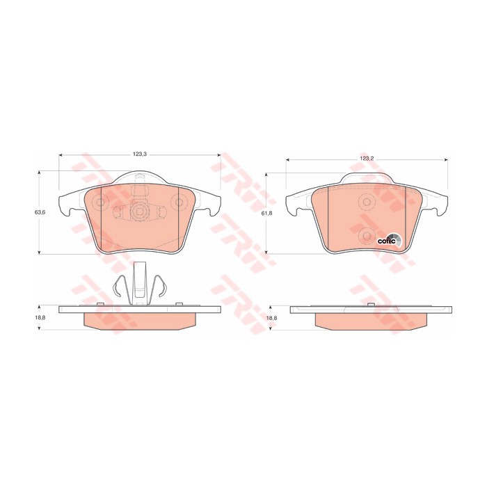 TRW COTEC Bremsbelagsatz, Scheibenbremse GDB1566