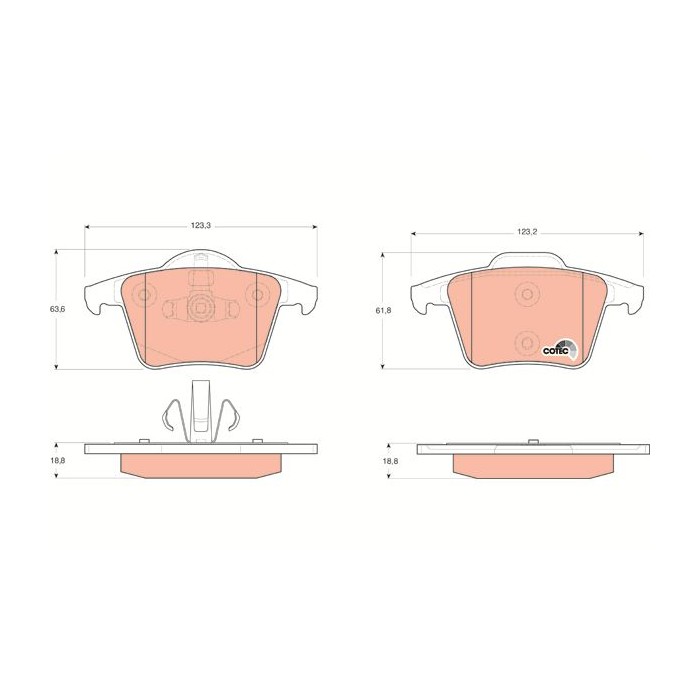 TRW COTEC Bremsbelagsatz, Scheibenbremse GDB1566