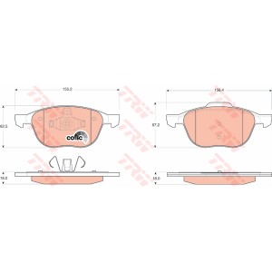 TRW COTEC Bremsbelagsatz, Scheibenbremse GDB1583