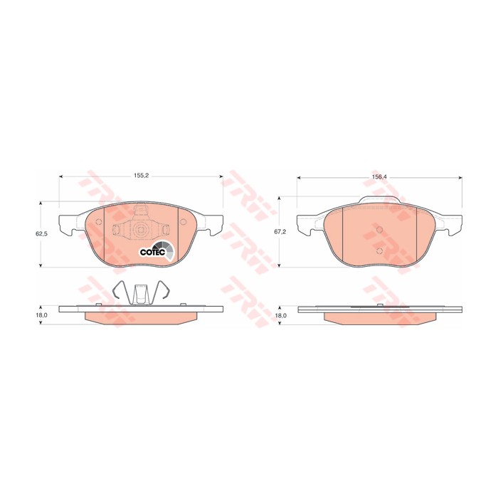 TRW COTEC Bremsbelagsatz, Scheibenbremse GDB1583