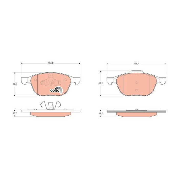 TRW COTEC Bremsbelagsatz, Scheibenbremse GDB1583