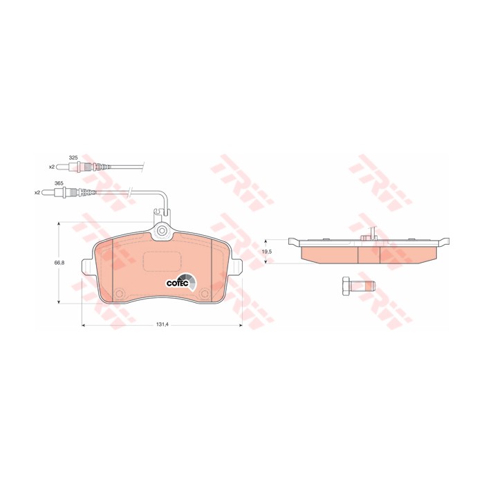 TRW COTEC Bremsbelagsatz, Scheibenbremse GDB1594