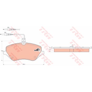 TRW COTEC Bremsbelagsatz, Scheibenbremse GDB1595