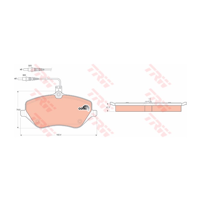 TRW COTEC Bremsbelagsatz, Scheibenbremse GDB1595