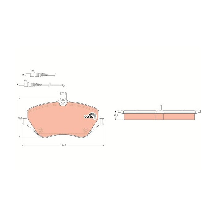 TRW COTEC Bremsbelagsatz, Scheibenbremse GDB1595