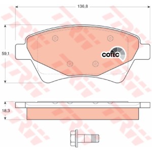 TRW COTEC Bremsbelagsatz, Scheibenbremse GDB1597