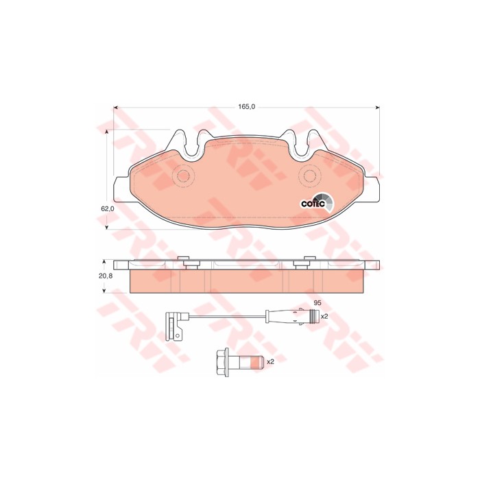 TRW COTEC Bremsbelagsatz, Scheibenbremse GDB1600