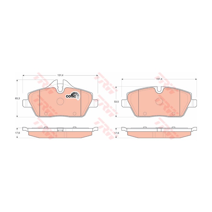 TRW COTEC Bremsbelagsatz, Scheibenbremse GDB1611