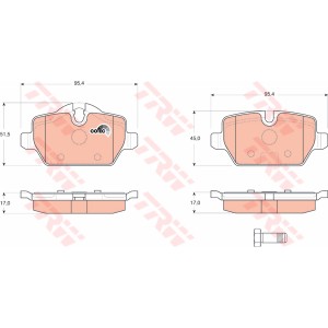 TRW COTEC Bremsbelagsatz, Scheibenbremse GDB1612
