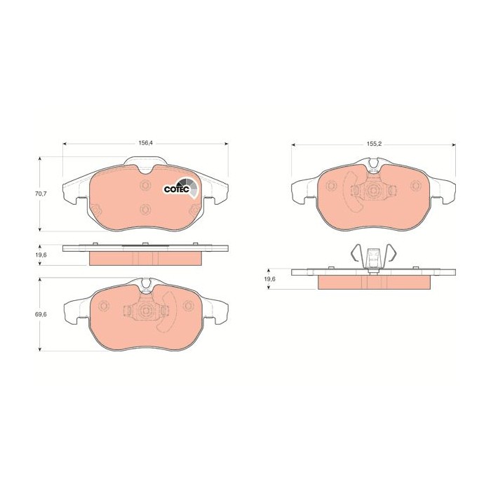 TRW COTEC Bremsbelagsatz, Scheibenbremse GDB1613